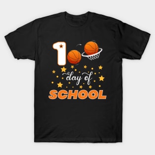 100 Days of school Basketball kids T-Shirt